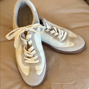 J. Crew men’s White and Tan Casual Sneakers